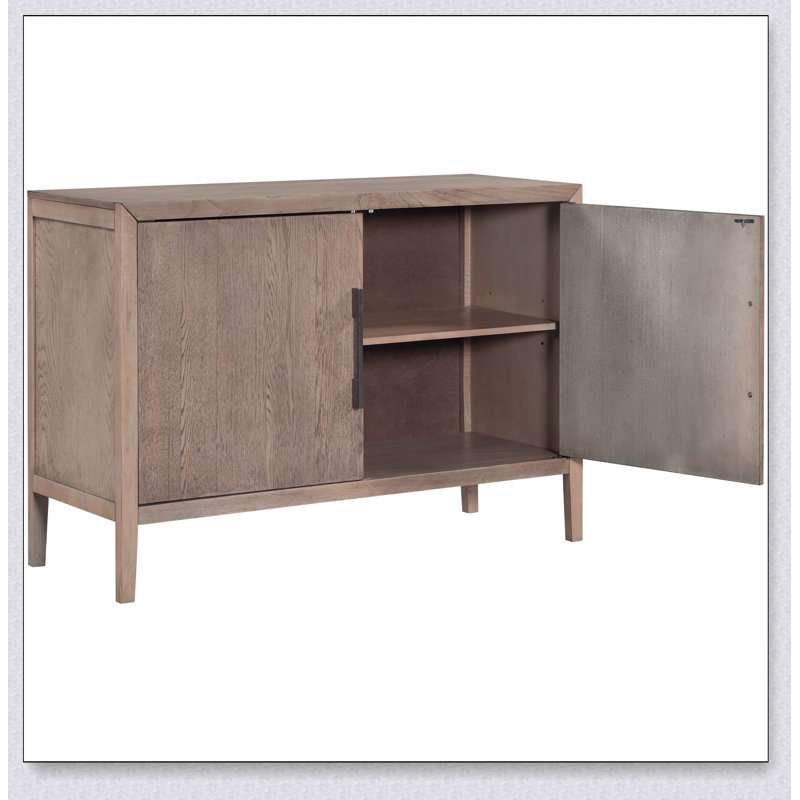 Buffet en U avec 2 poignées en métal et 2 portes pour le couloir, Beige