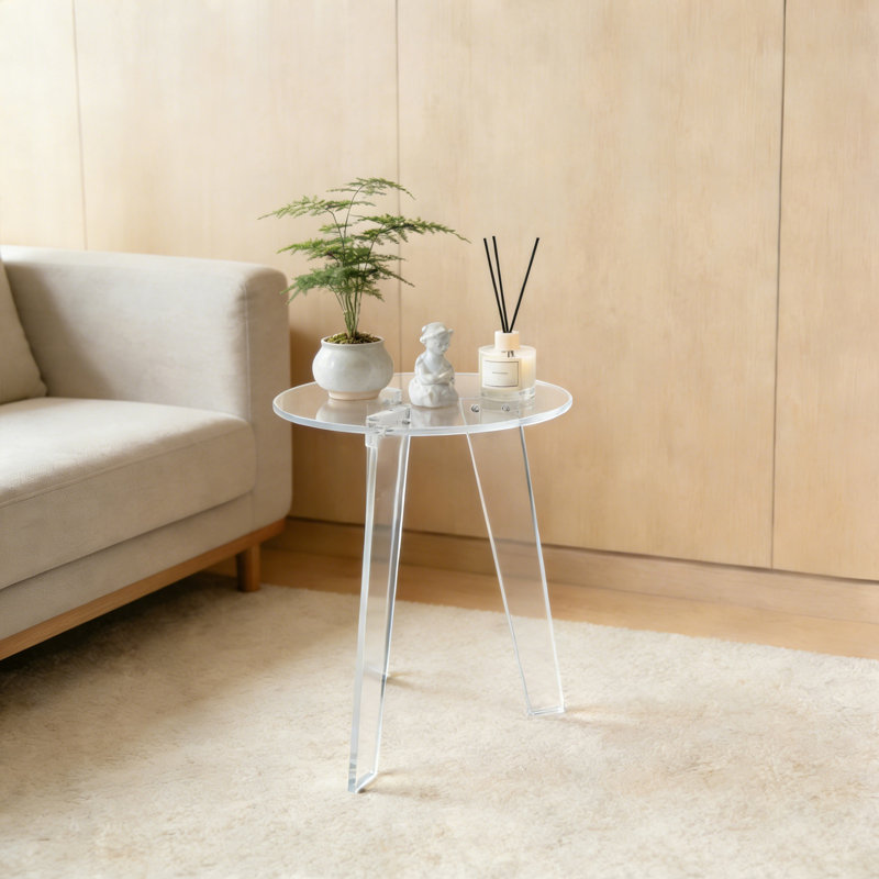 Table d'appoint en acrylique transparent 3 pièces