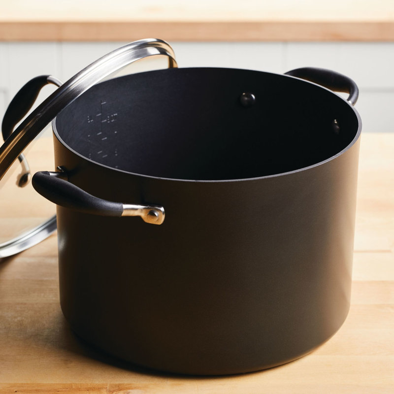 Anolon Advanced Home Hard Anodized Nonstick Stockpot With Lid, 10 Quart, Onyx