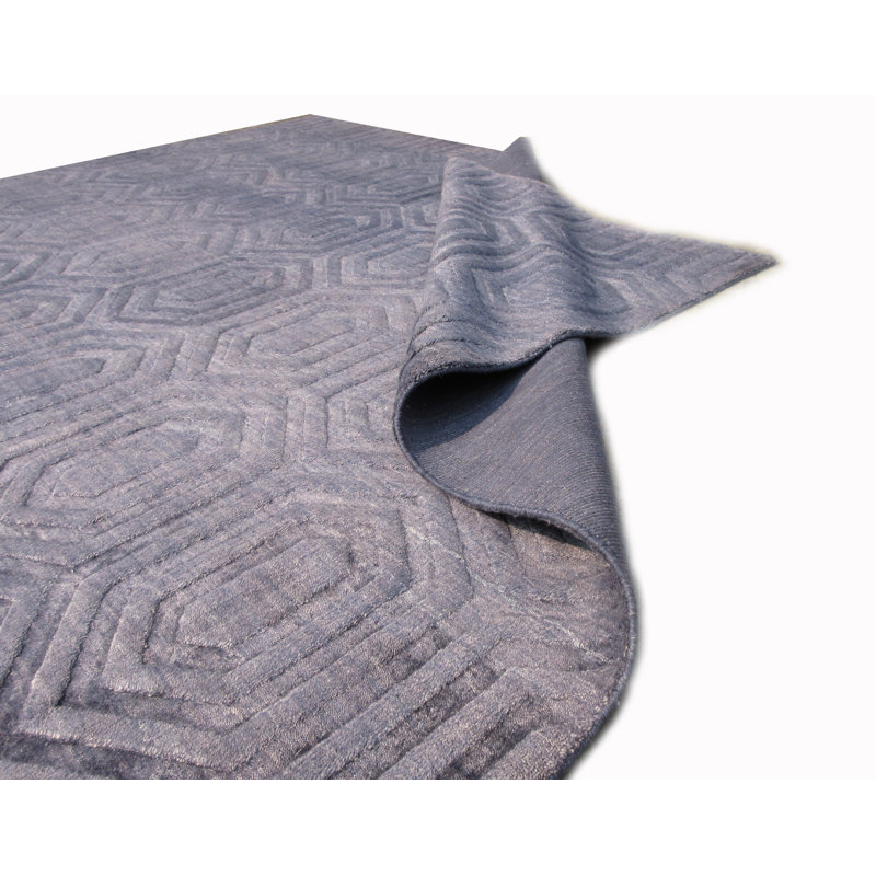 Tapis bleu clair en soie 7X9