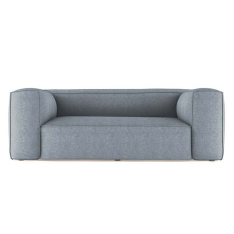 Varick Oversize Track-Arm Sofa with Flange, Box Weave Linen Graphite, 30" H x 96" W x 47" D, Weathered