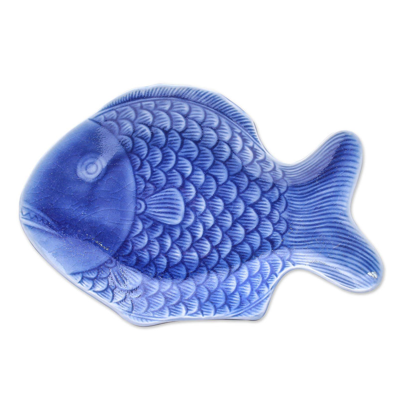 Dovecove Cyrus Ceramic Divided Serving Dish, Blue