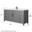 Beckett 66" Freestanding Single Bathroom Vanity with Quartz Top-129519150-129519138-129519141