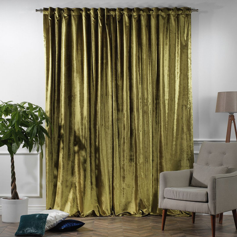Room Darkening Single Curtain Panel, Sage, 260cm Width x 295cm Drop