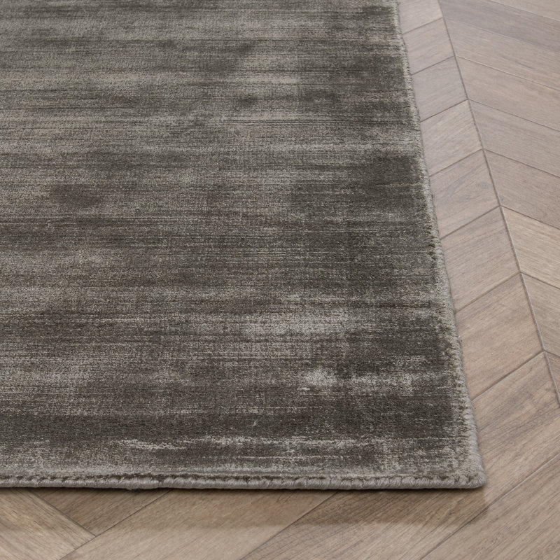 Berlin Distressed Handwoven Fabric Area Accent Rug, Charcoal, Rectangle 2' x 3'