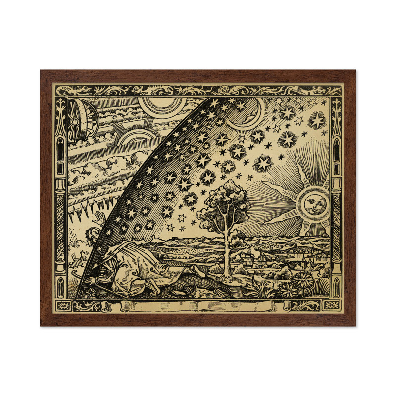 Gravure Flammarion, Affiche, H 16 po x l 20 po, Encadrement brun