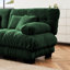 Canapé modulaire en L de luxe à 3 places en chenille avec traversin rond et coussins décoratifs Cloud