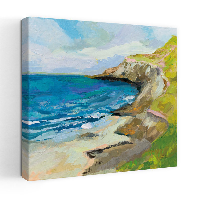 Art côtier, les falaises avec des plages, H 18 po x l 18 po