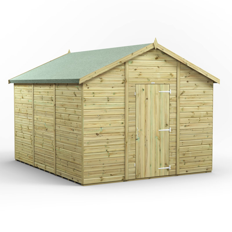 Powersheds 12 x 10ft Premium Pressure Treated Timber Windowless Apex Garden Shed