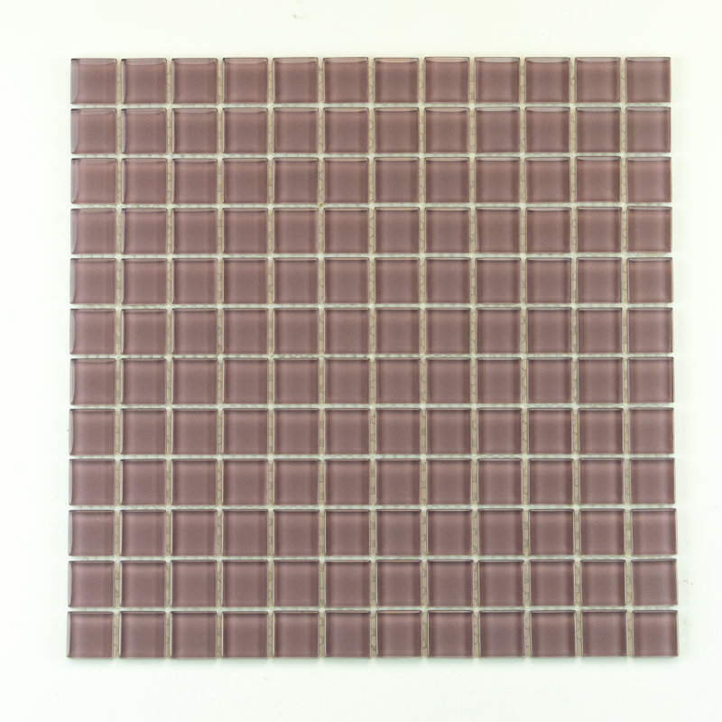 Torch Song 1'' W x 1'' L Glass Tile Mosaic Sheet, Heather