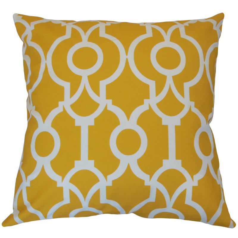 Coussin décoratif intérieur / extérieur Raimo, Hauteur (18 po) x largeur (18 po), Agrume