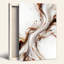 Art abstrait sur toile abstraite tourbillonnante, bronze, blanc, moucheté, fluide-132732396