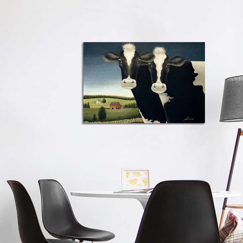 Two Cows by Lowell Herrero - Wrapped Canvas Painting, 101.6 cm H x 66.04 cm W x 3.175 cm D