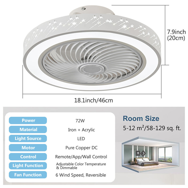 Armelia Ceiling Fan with LED Lights