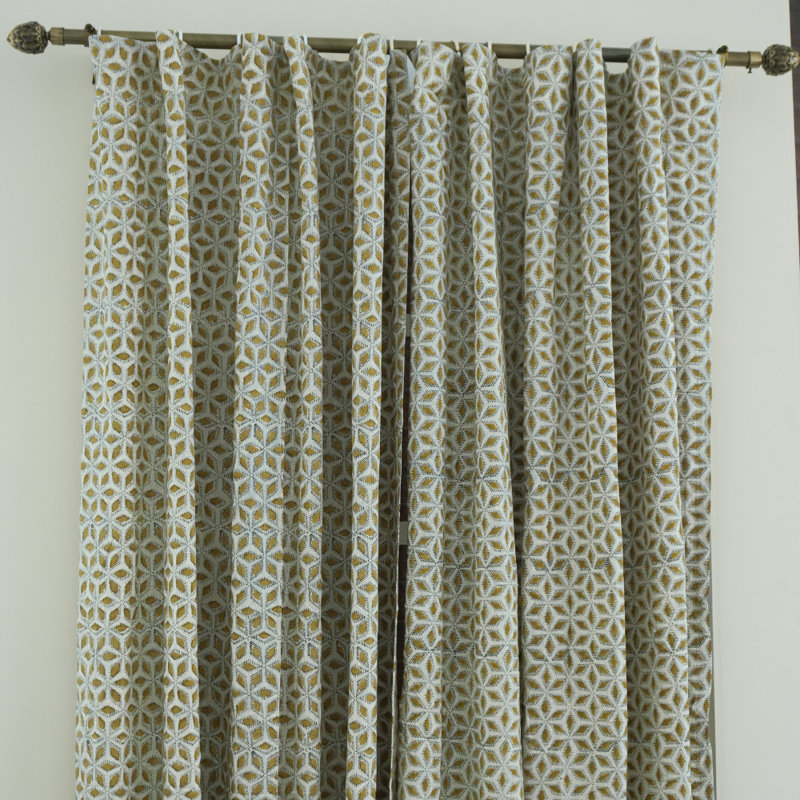 Rideau en lin de couleur pure Un mélange de luxe et de confort - Shatkon, rouille, L 54 po x L 89 po