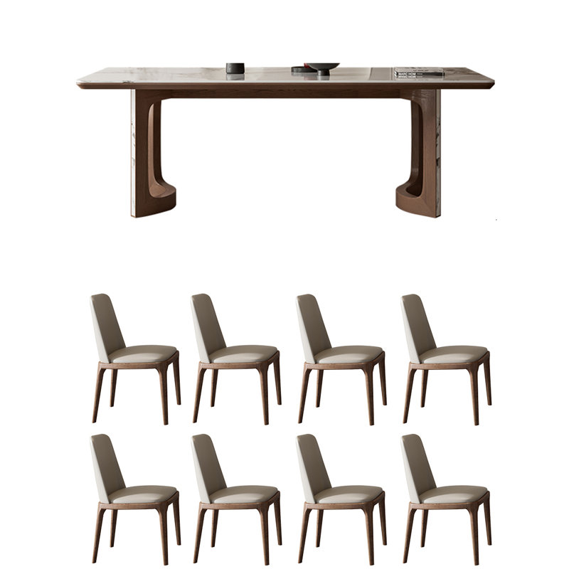 Table et chaises de salle à manger moderne et simple de luxe, H 29,52 po x L 86,61 po x l 39,37 po