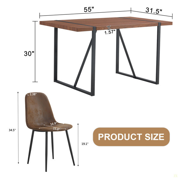 Wrought Studio Table And Chair Set. A Minimalist Retro Rectangular ...