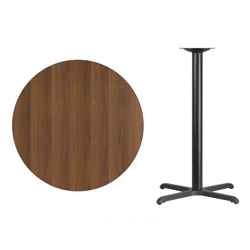 Plateau de table rond en stratifié Carrus, H 43,13 po x l 36 po x P 36 po, Noyer