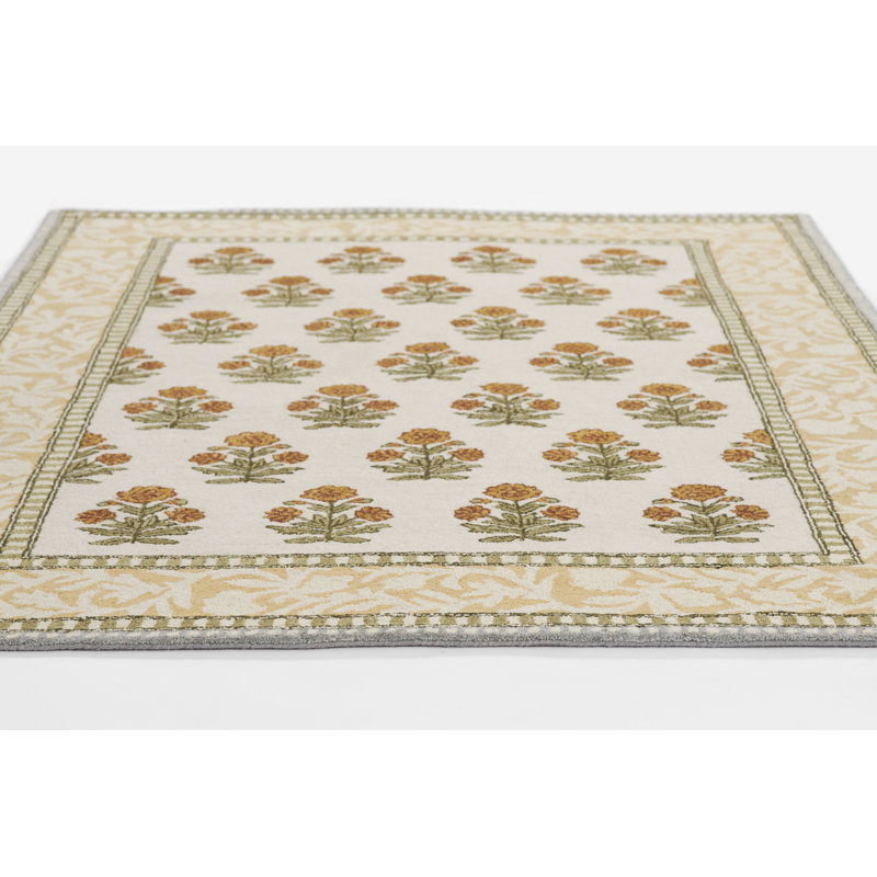 Anders Traditional Hand Tufted Wool Gold Area Rug 9' X 12', 9' X 12'