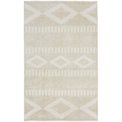 Damière tissée à la main recyclée et tissée à la main P.E.T. Tapis crème