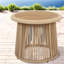 Tables de patio sans assemblage, dessus en bois d'acacia, tressage moderne en corde pour terrasse.-807162687