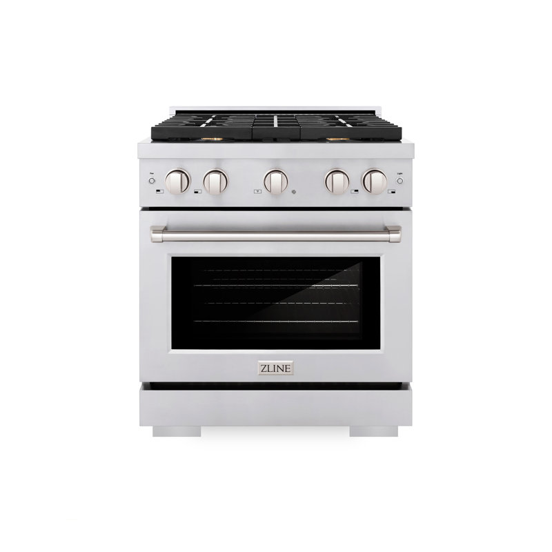 ZLINE 30" Paramount Dual Fuel Stainless Steel Range w/ 4 Brass Burners & Convection Oven (SDR-BR-30)