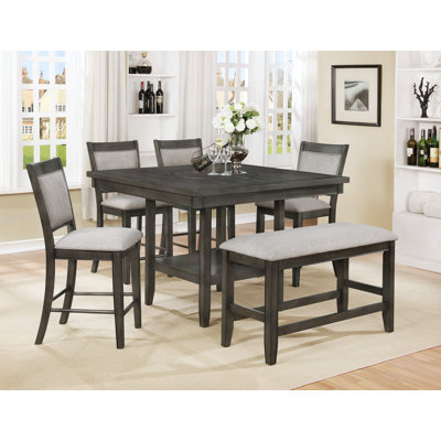 Rodion Ryan - Ensemble de salle à manger à hauteur de comptoir carré en bois traditionnel moderne, ensemble de table à manger, ensemble de salle à manger