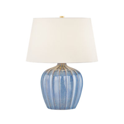 Mitzi Myla 15.75 inch wide 1 Light Table Lamp in Aged Brass/Ceramic Spring Lake