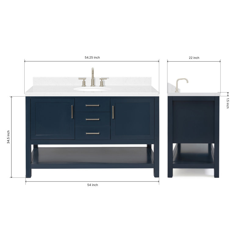 Bayhill Single Vanity, Midnight Blue, 54"