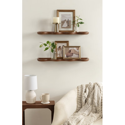 Tablettes flottantes en bois de manguier Alezar