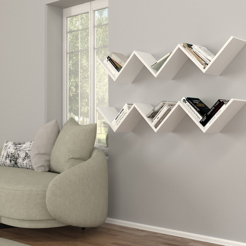 Modern Wall Shelf (2 Pieces), White | 100% Melamine Coated Particle Board, Dimensions: 50.8 x 9.6 x 8.7 inches | Stylish & Functional Design, Perfect for Home Decor, Easy Wall Mounting, Multiple Shelving Options