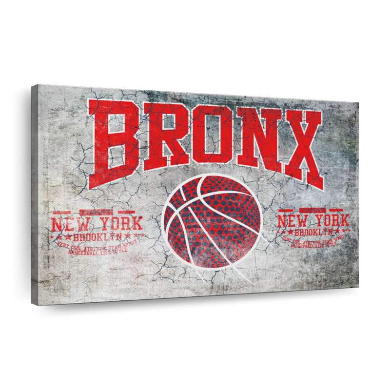Bronx Basketball - impression sur toile tendue, H 39 po x l 26 po x P 1,25 po