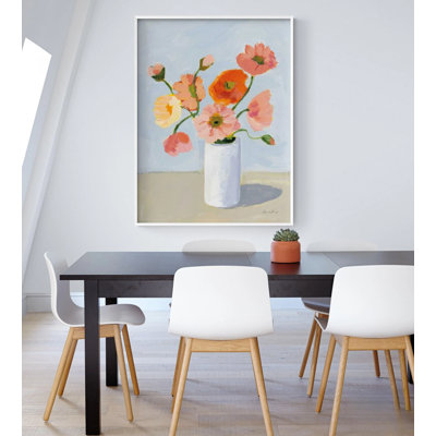"Islande coquelicots" par Pamela Munger, impression encadrée de fleurs dans un vase, reproduction de peinture à l'huile florale, reproduction botanique délicate, art mural nature 36 x 48 po