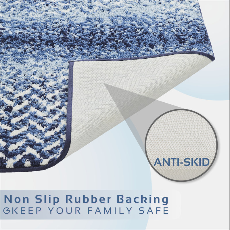 Tapis pour salle de bain Anndee, Bleu