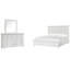 Grand lit à panneau gris Monti et commode avec tiroir et miroir gris-287481985-287481991-297374825