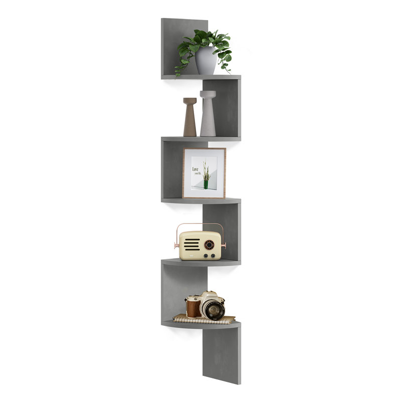 Unique Accent Shelf, Grey