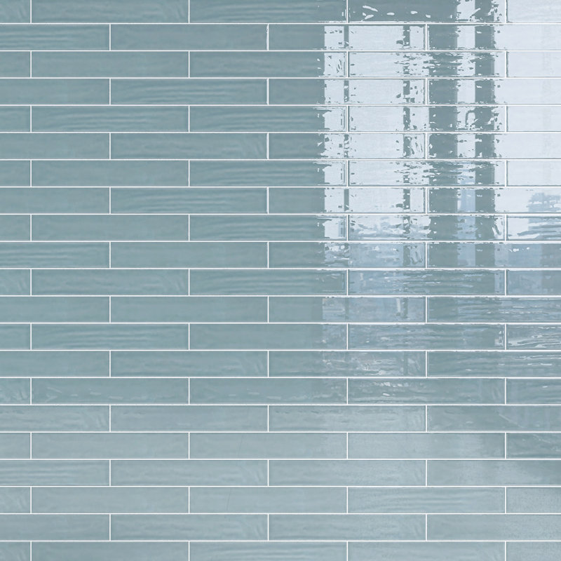 Nova 1.97 in. X 11.81 in. Polished Ceramic Subway Wall Tile, Ocean