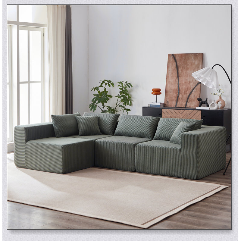 Canapé modulaire luxueux pour la maison, améliorant les espaces de vie avec confort et polyvalence, Vert