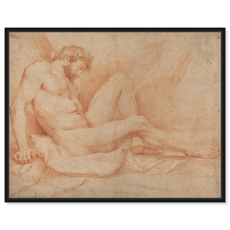 Reproduction d'art scolaire sur toile nu nu universitaire, H 21 po x l 17 po, Cadre flottant noir