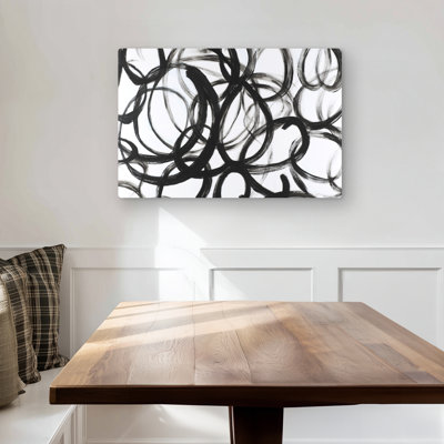 Abstract Curly Lines - White Pattern Metal Print for Home Decor