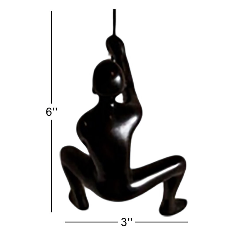 Sculpture murale «Climbing Man» | 5 pièces | Noir | 6 po