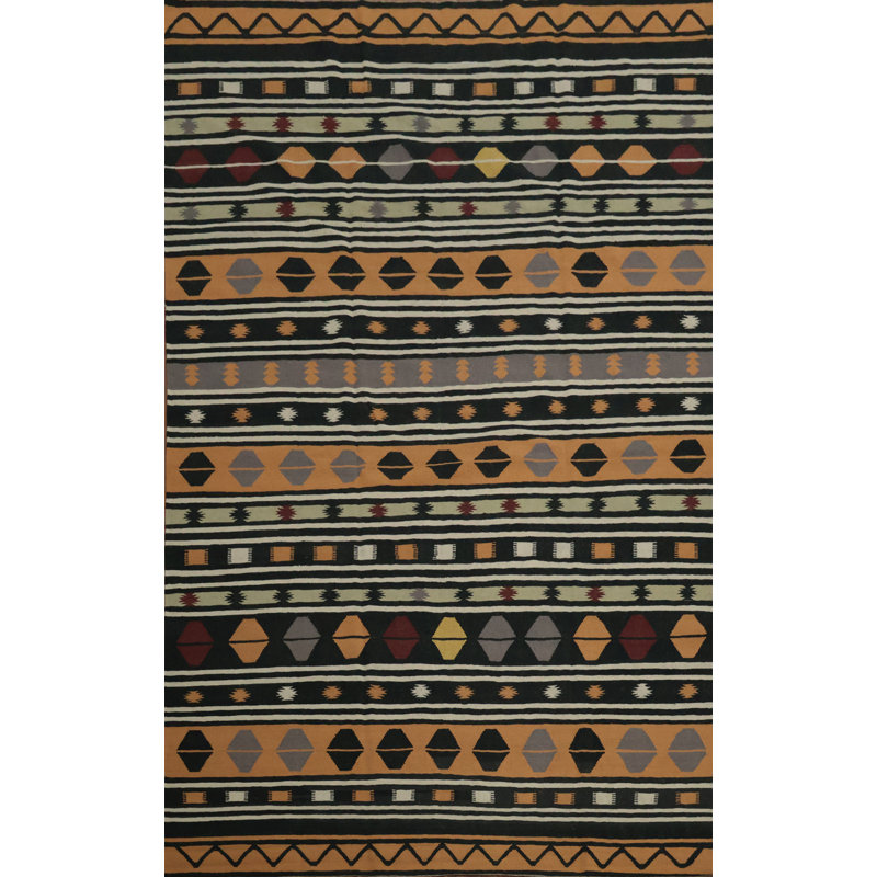 Tribal Wool Kilim Turkish Large Rug 9x14