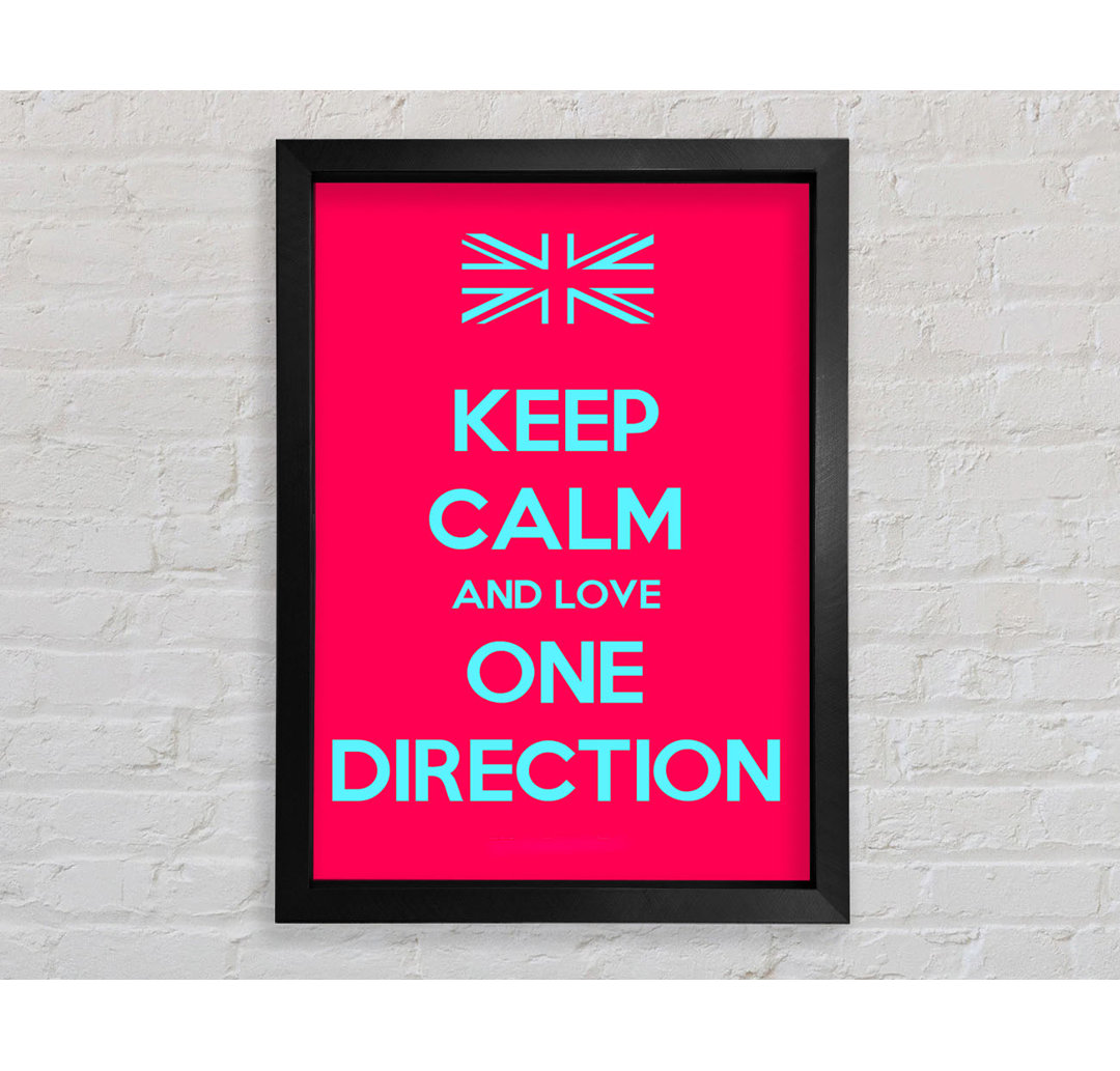 Keep Calm One Direction - Einzelner Bilderrahmen Typografie