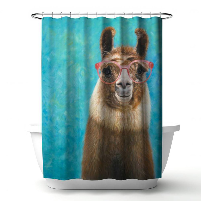 Shower Curtain AN515 – Polyester Shower Curtain, Dye Sublimation Print, 71" W × 74" L