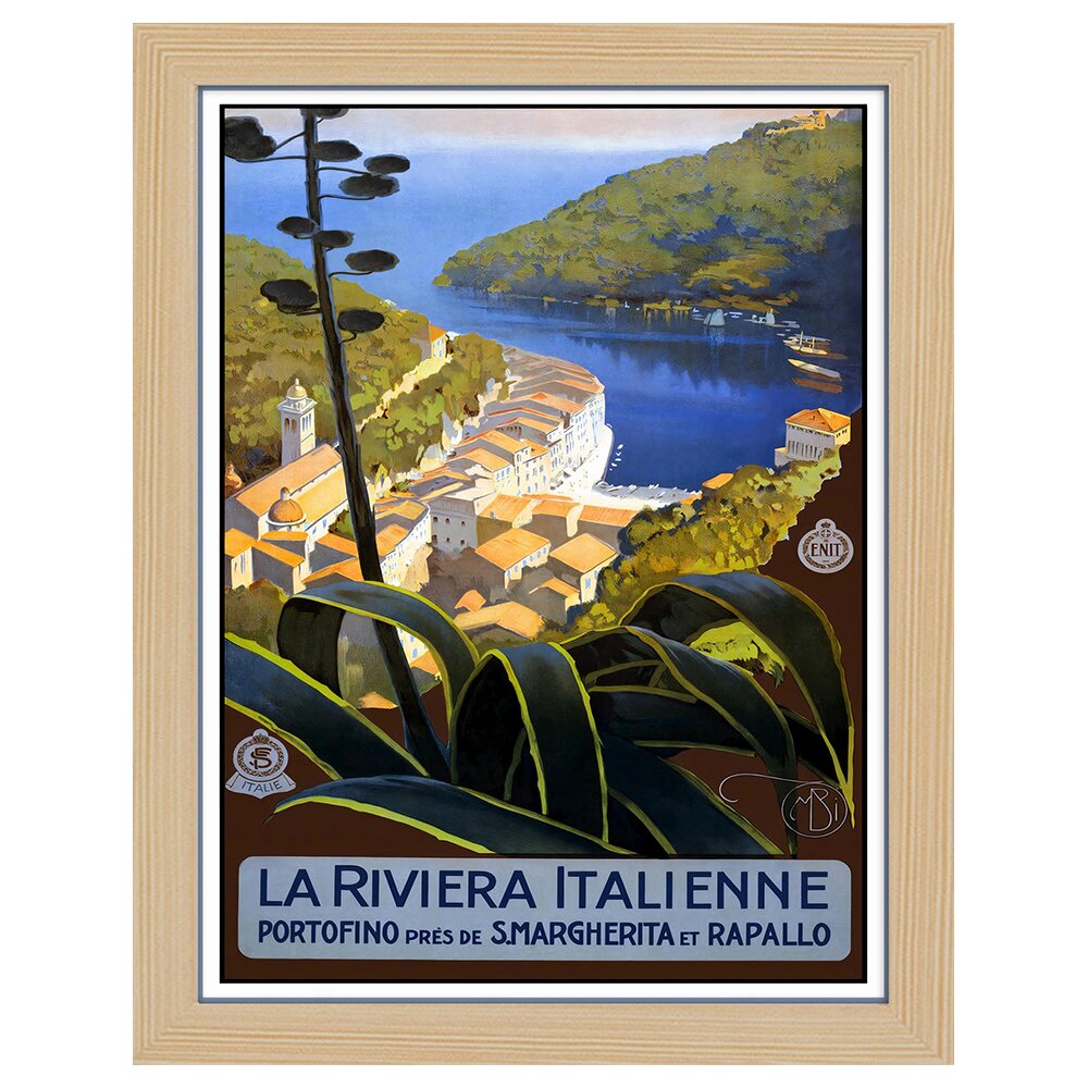 Leinwandbild Vintage Tourist Poster La Riviera Italienne