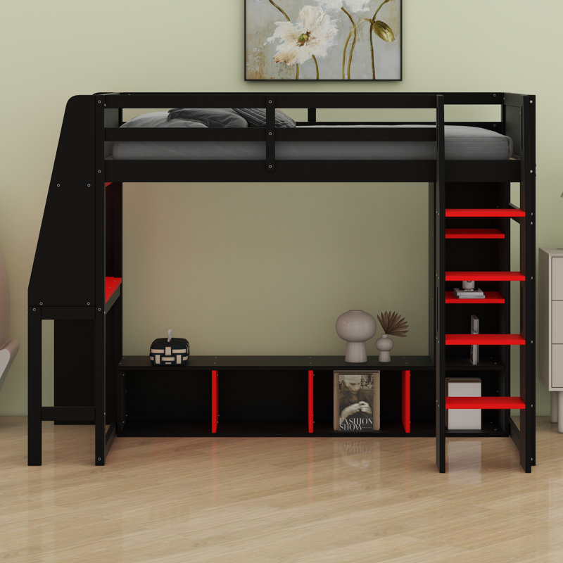 Lit mezzanine avec bureau Gaming