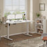 Ensemble de mobilier de bureau à domicile avec bureau assis-debout électrique réglable et bibliothèque