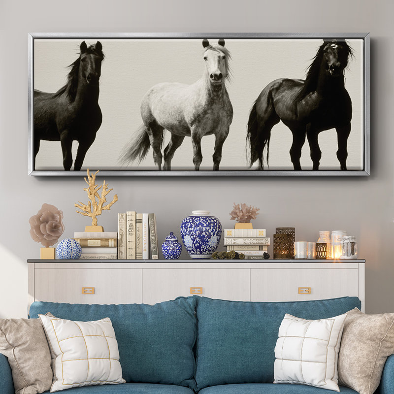 Wild Stallions- Framed Canvas