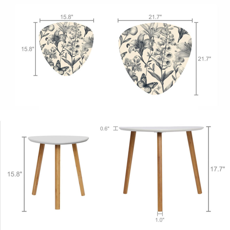 Ensemble de 2 tables basses gigognes Triangle