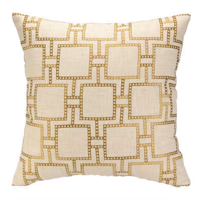 Dotted Line Linen Throw Pillow